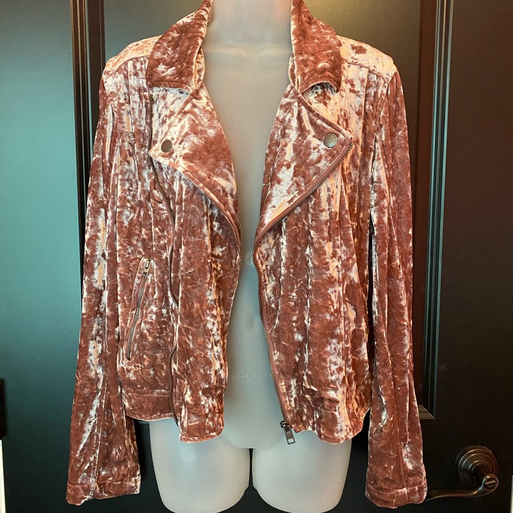 American Eagle Crushed Velvet Moto Jacket size L
